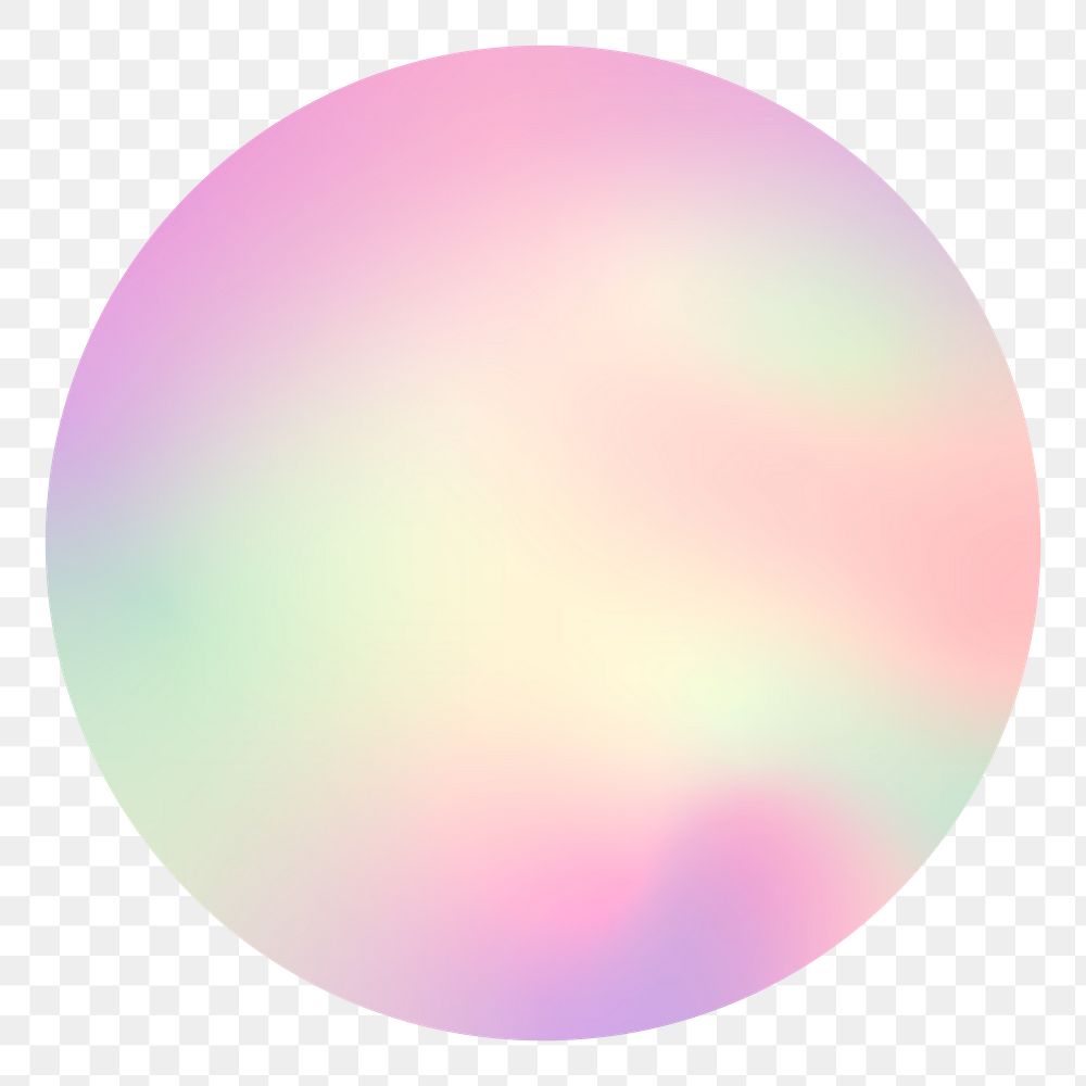 Gradient holographic circle png sticker, transparent background