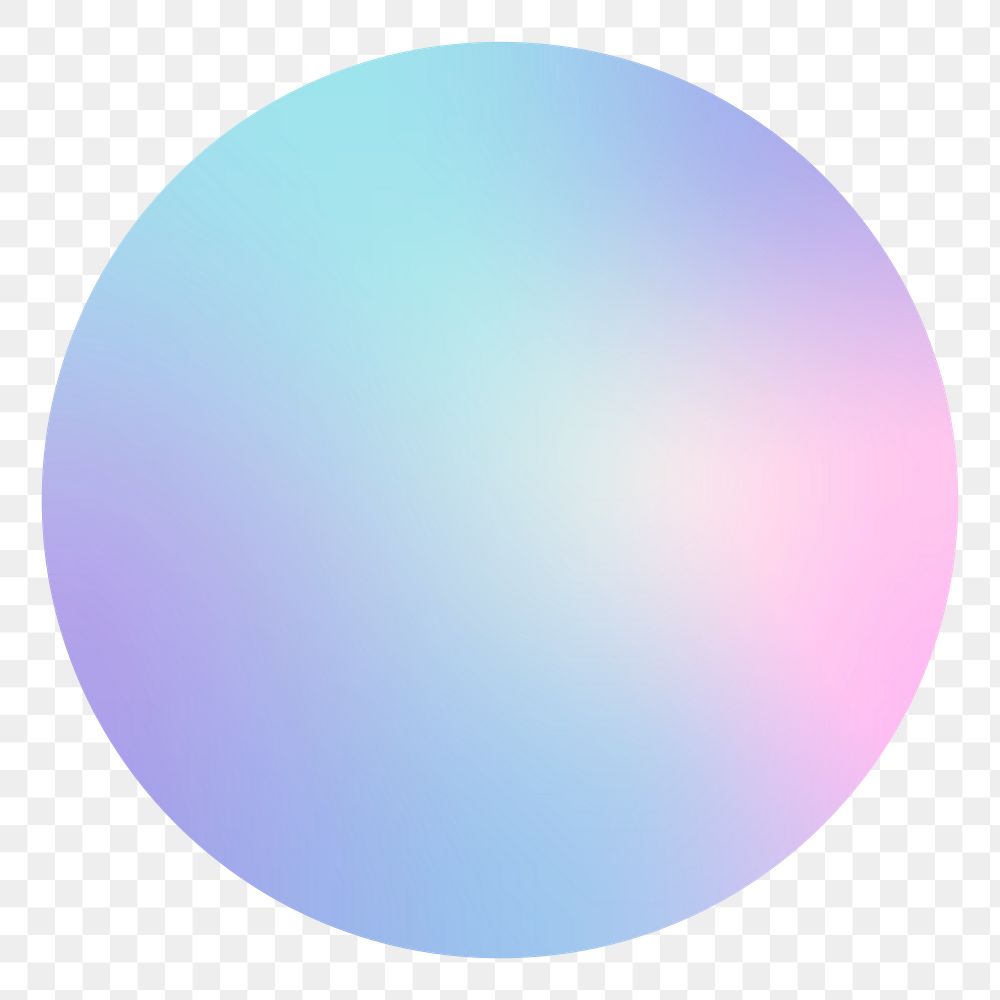 Gradient holographic circle png sticker, transparent background