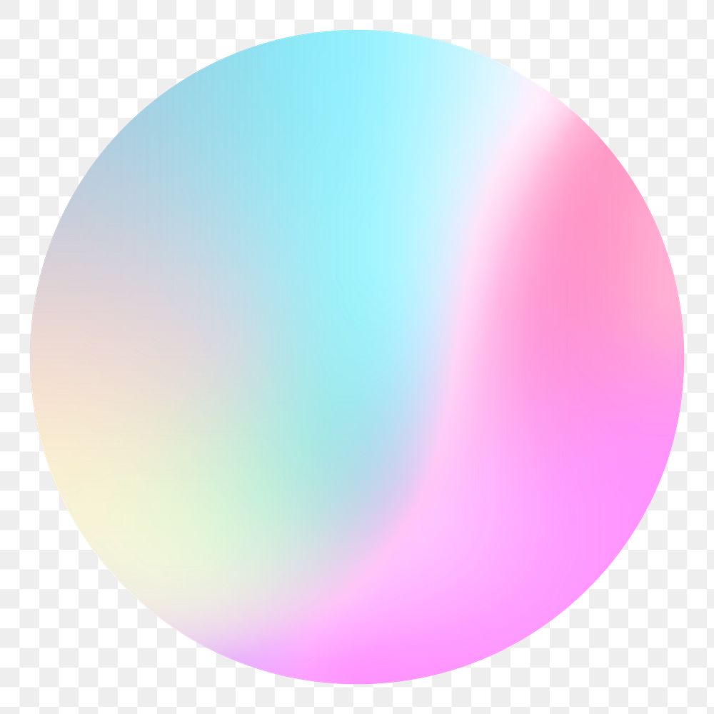 Gradient holographic circle png sticker, transparent background