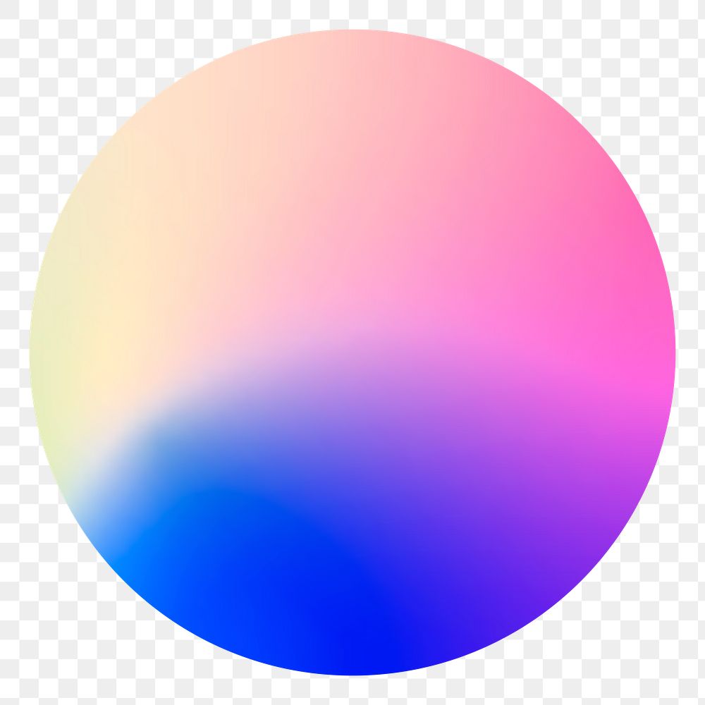 Gradient holographic circle png sticker, transparent background