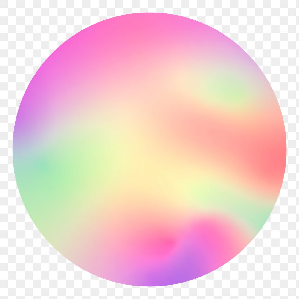 Gradient pastel circle png sticker, transparent background