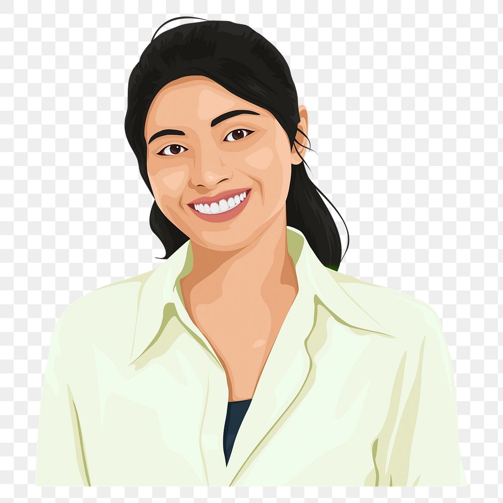 Asian woman png sticker, isolated character in transparent background