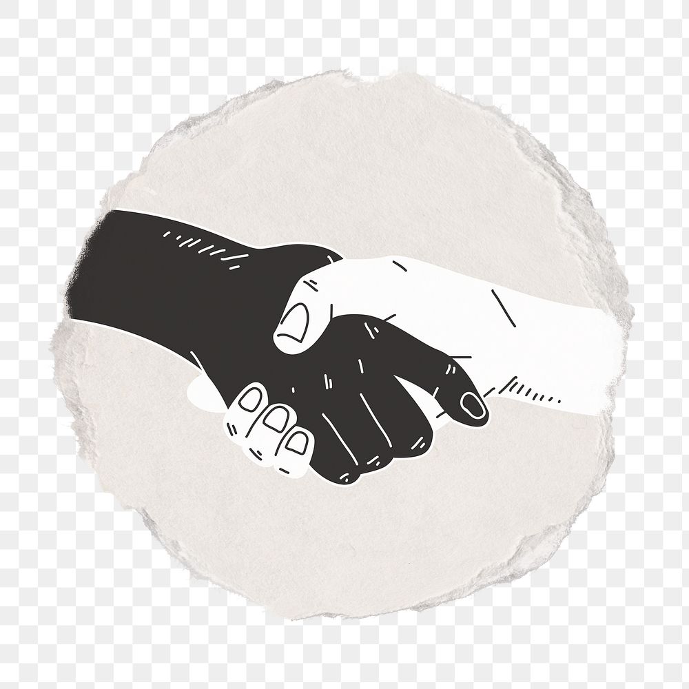 Helping hand png sticker, ripped paper transparent background