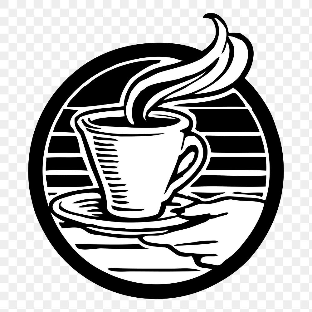 Coffee logo png sticker, transparent background. Free public domain CC0 image.