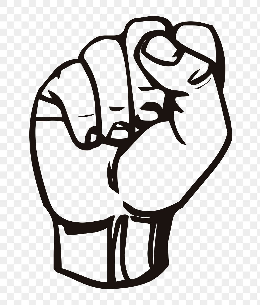 Raised fist png sticker, transparent background. Free public domain CC0 image.