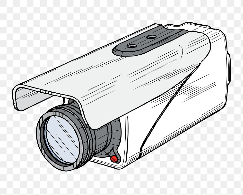 CCTV camera png sticker, transparent background. Free public domain CC0 image.