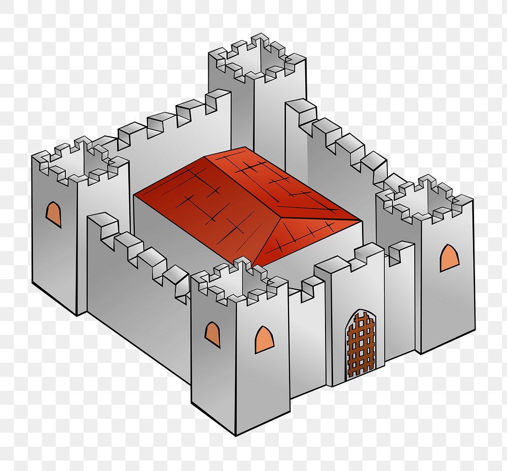 Medieval castle png sticker, transparent background. Free public domain CC0 image.
