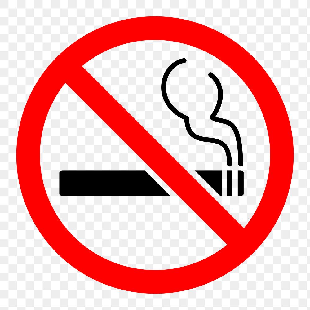 No smoking sign png sticker, transparent background. Free public domain CC0 image.