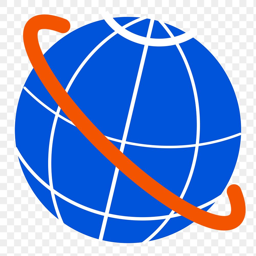 Grid globe png sticker, transparent background. Free public domain CC0 image.