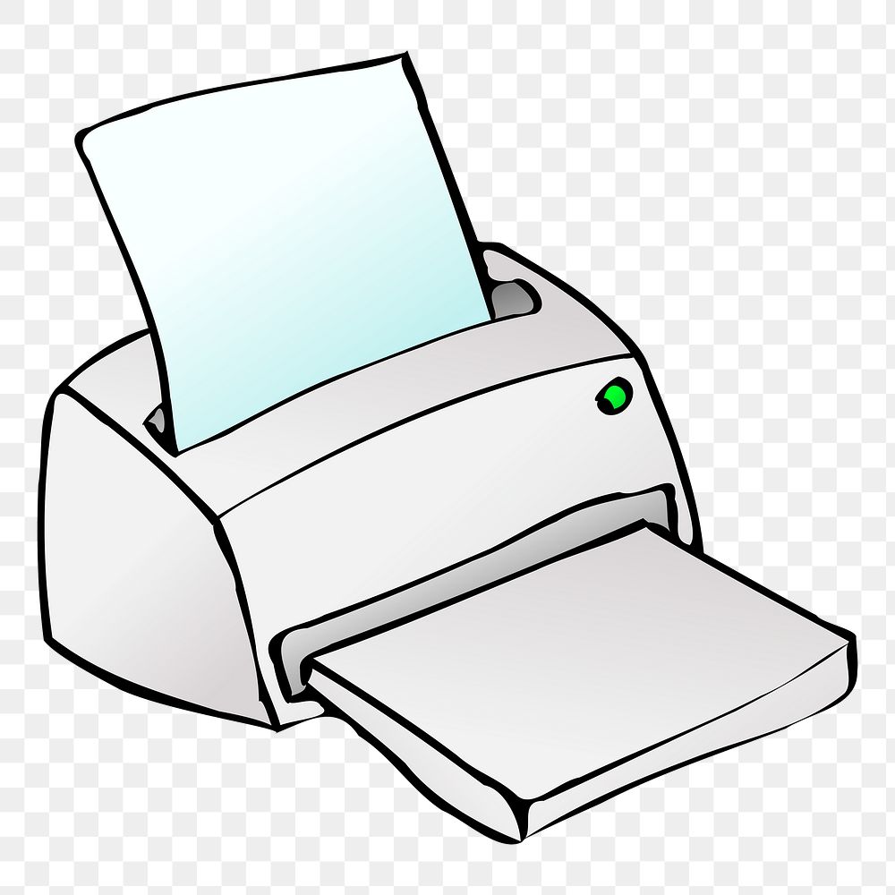 Printer, office equipment png sticker, transparent background. Free public domain CC0 image.