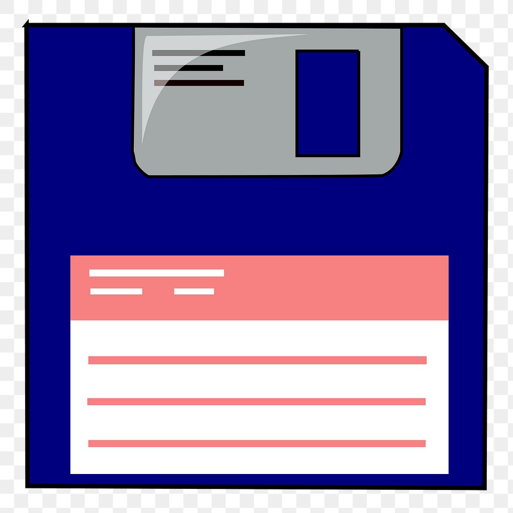 Floppy disk png sticker, transparent background. Free public domain CC0 image.