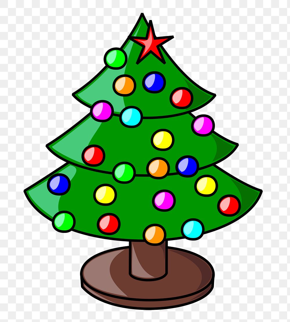 Christmas tree png sticker, transparent background. Free public domain CC0 image.