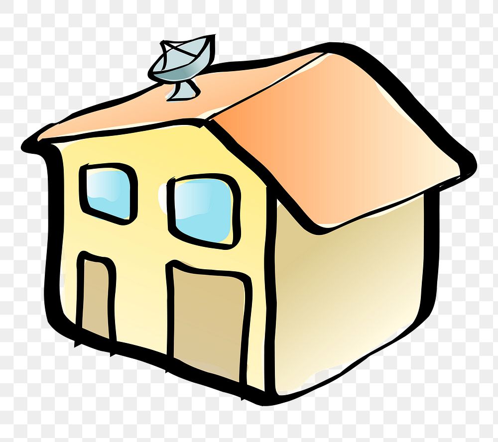 House doodle png sticker, transparent background. Free public domain CC0 image.