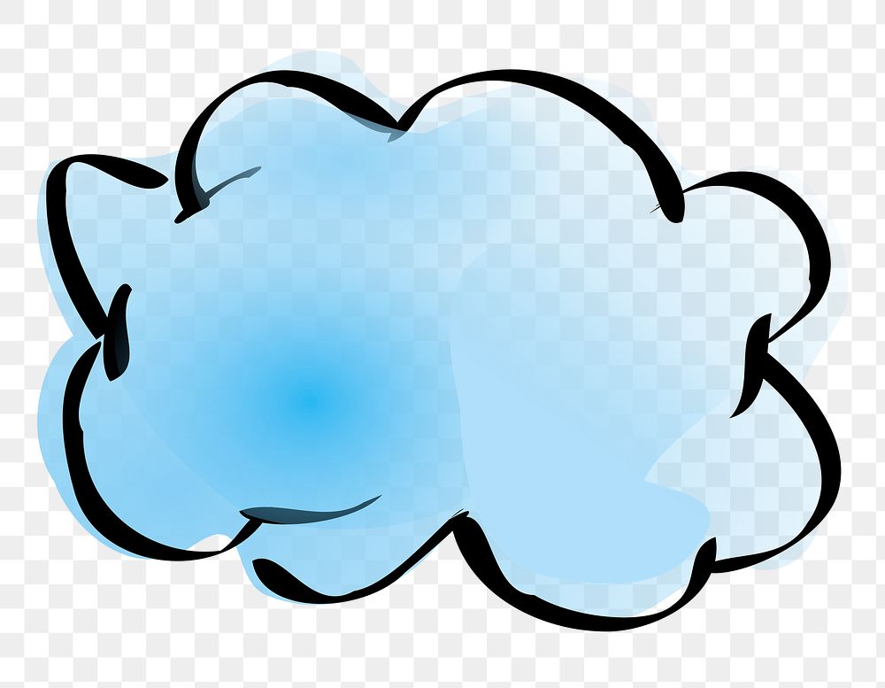 Cloud doodle png sticker, transparent background. Free public domain CC0 image.