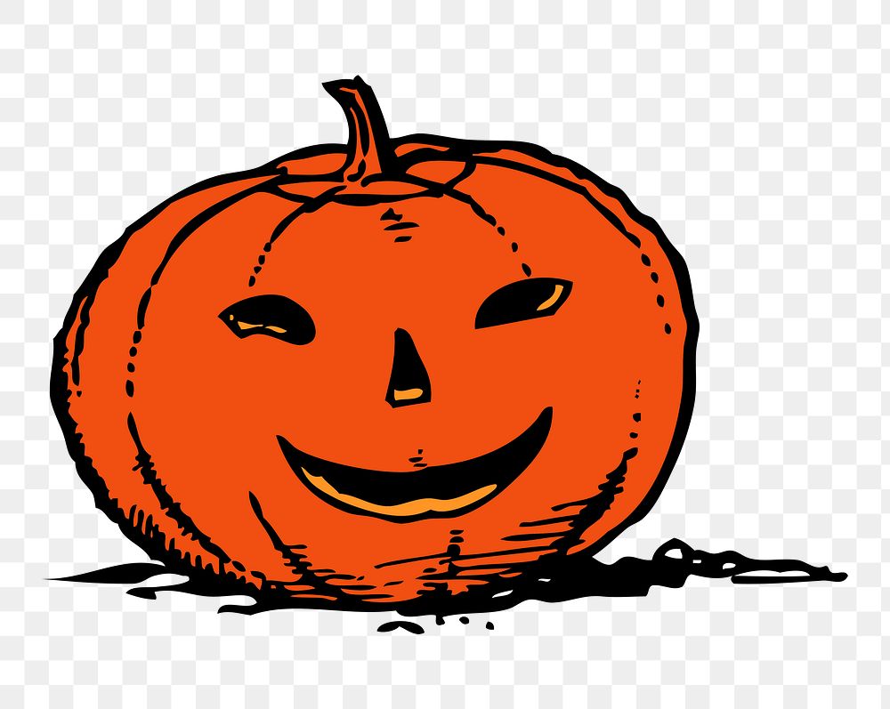 Halloween pumpkin png sticker, transparent background. Free public domain CC0 image.