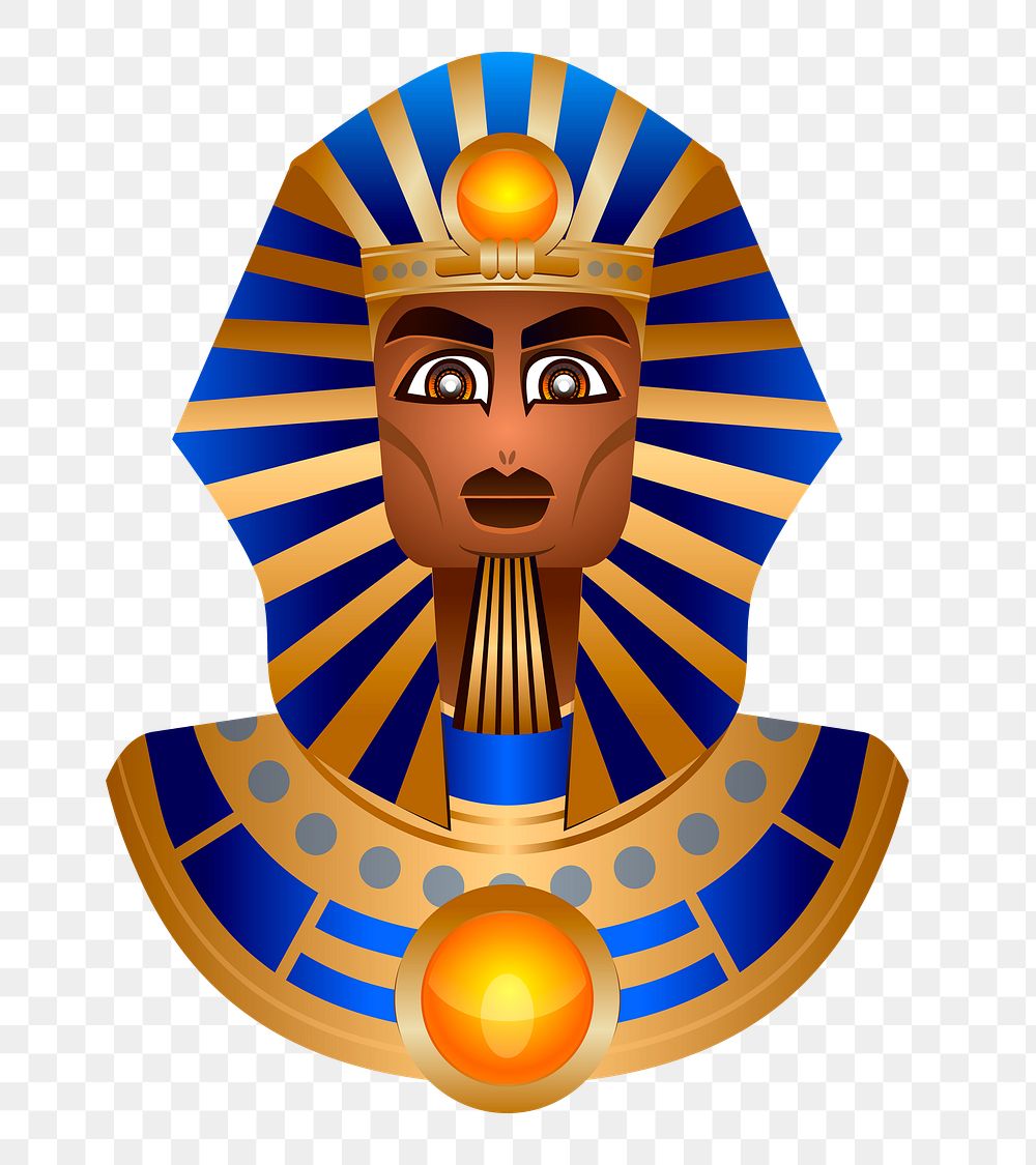 Mask of Tutankhamun png sticker, transparent background. Free public domain CC0 image.