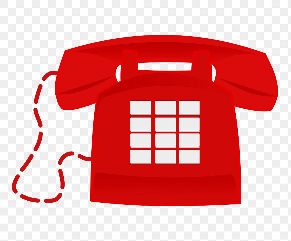 Retro telephone png sticker, transparent background. Free public domain CC0 image.