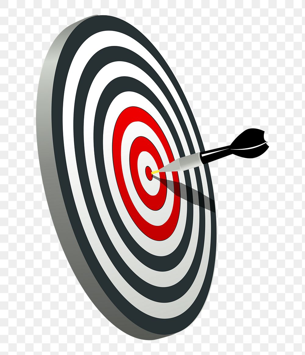 Dartboard png sticker, transparent background. Free public domain CC0 image.