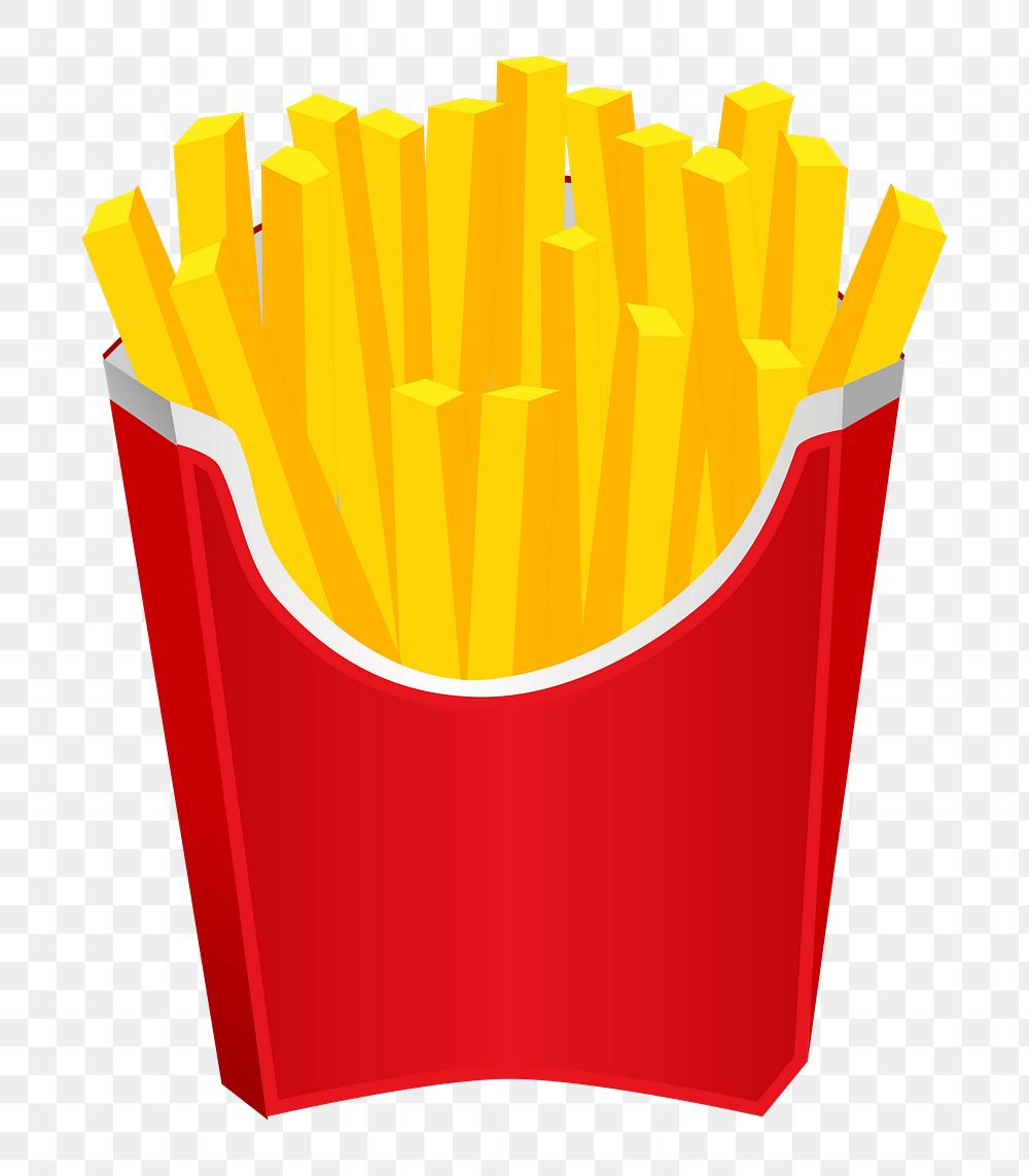 French fries png sticker, transparent background. Free public domain CC0 image.