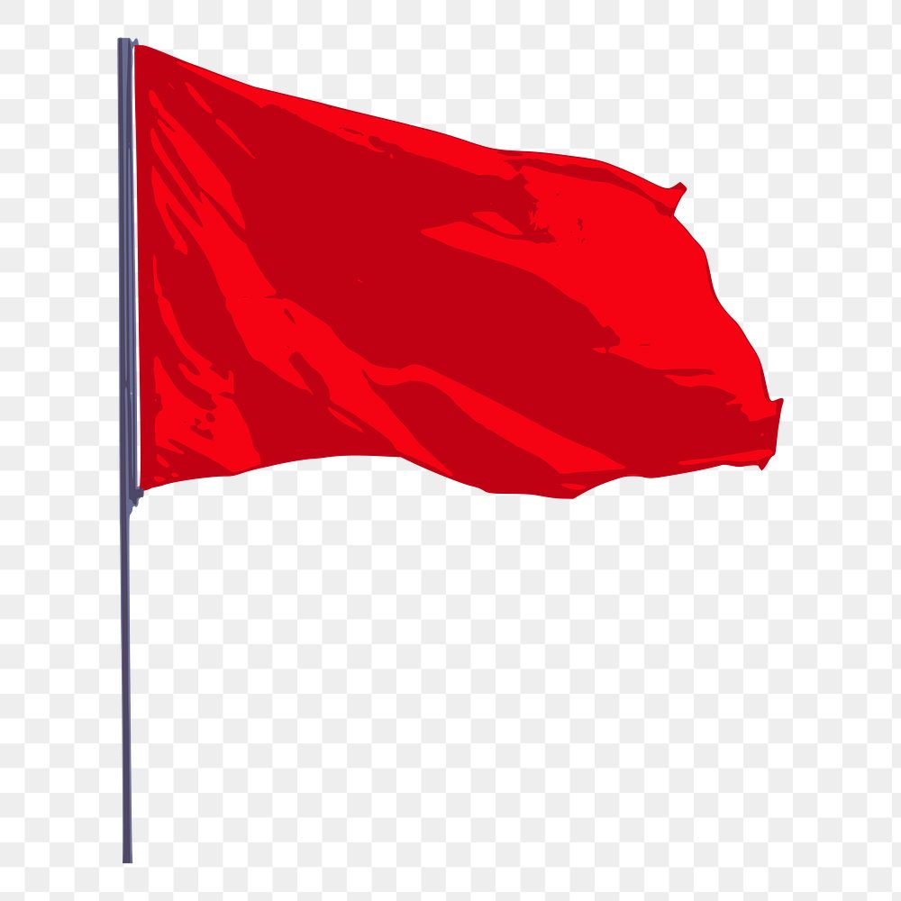 Red flag png sticker, transparent background. Free public domain CC0 image.