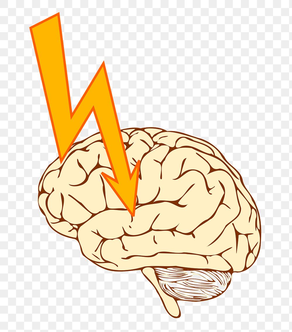 Epileptic brain png sticker, transparent background. Free public domain CC0 image.