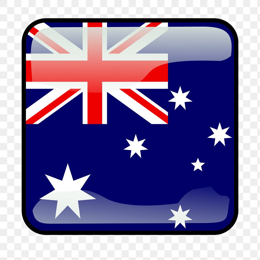 Australian flag icon png sticker, transparent background. Free public domain CC0 image.