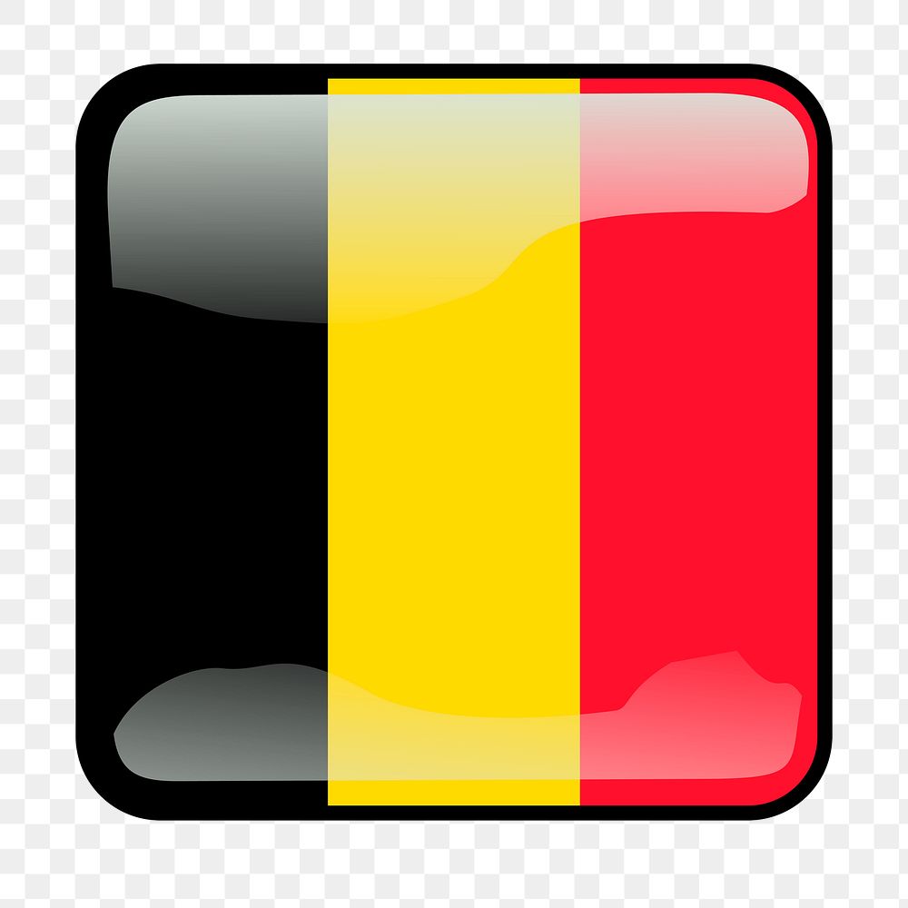 Belgian flag icon png sticker, transparent background. Free public domain CC0 image.