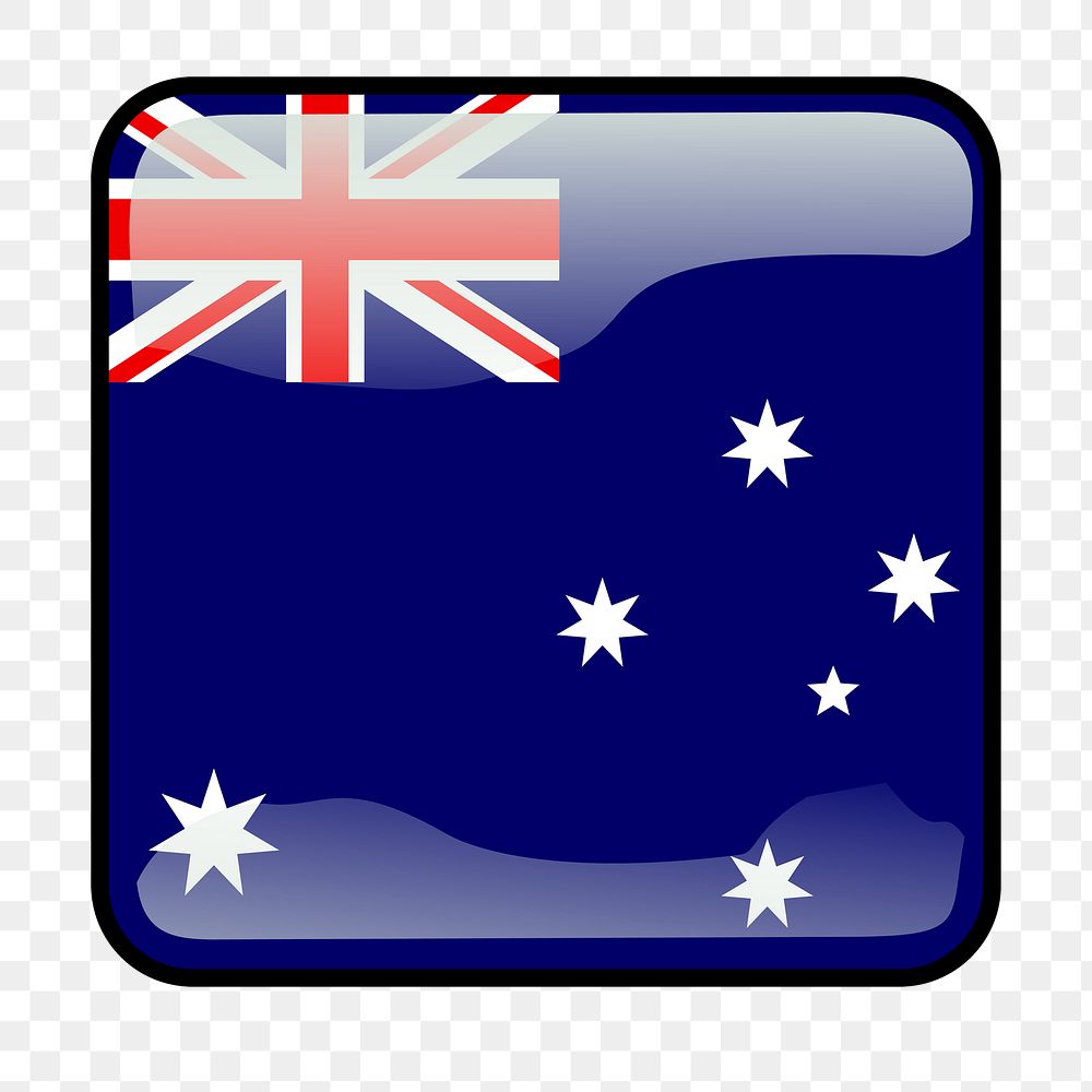 Australian flag icon png sticker, transparent background. Free public domain CC0 image.