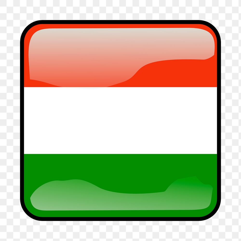 Hungarian flag icon png sticker, transparent background. Free public domain CC0 image.