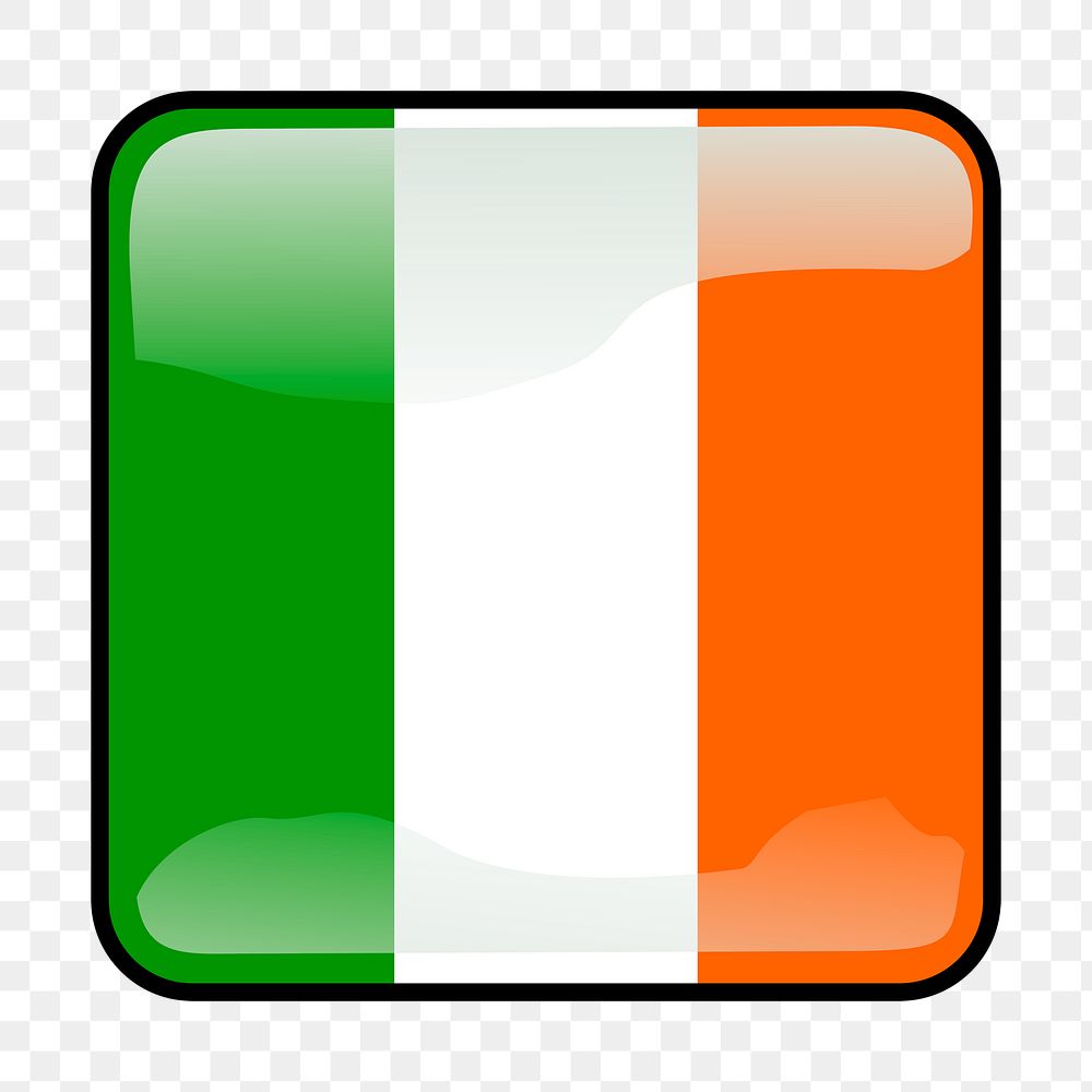 Irish flag icon png sticker, transparent background. Free public domain CC0 image.