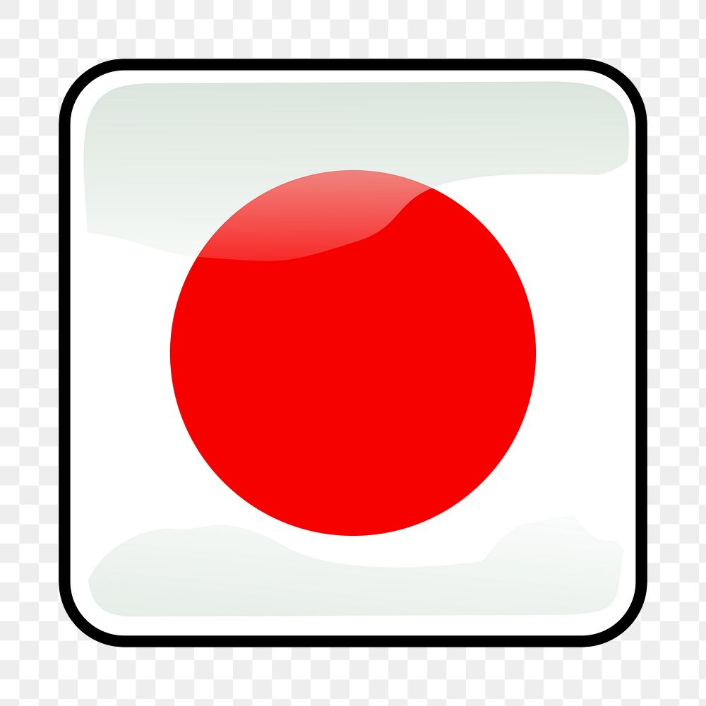 Japanese flag icon png sticker, transparent background. Free public domain CC0 image.