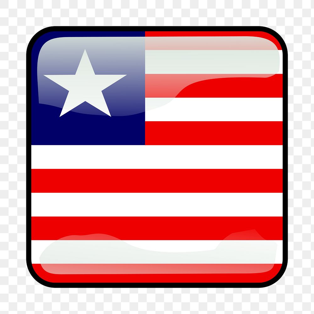 Liberian flag icon png sticker, transparent background. Free public domain CC0 image.