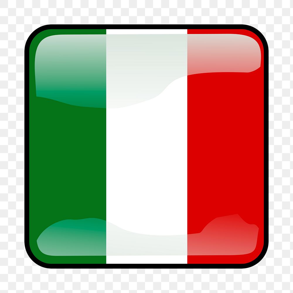 Italian flag icon png sticker, transparent background. Free public domain CC0 image.