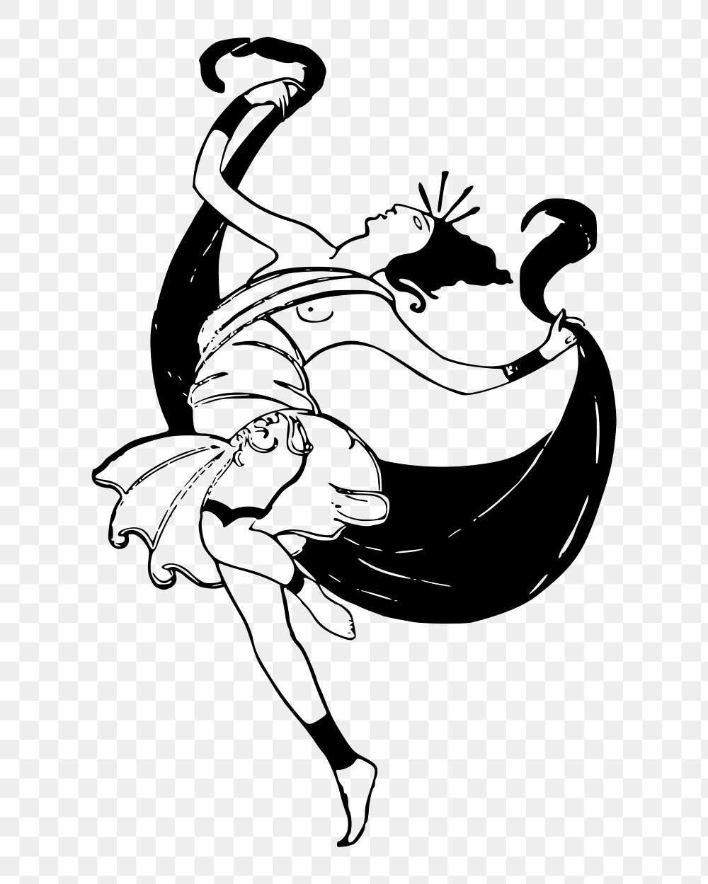 Dancing woman png sticker, transparent background. Free public domain CC0 image.
