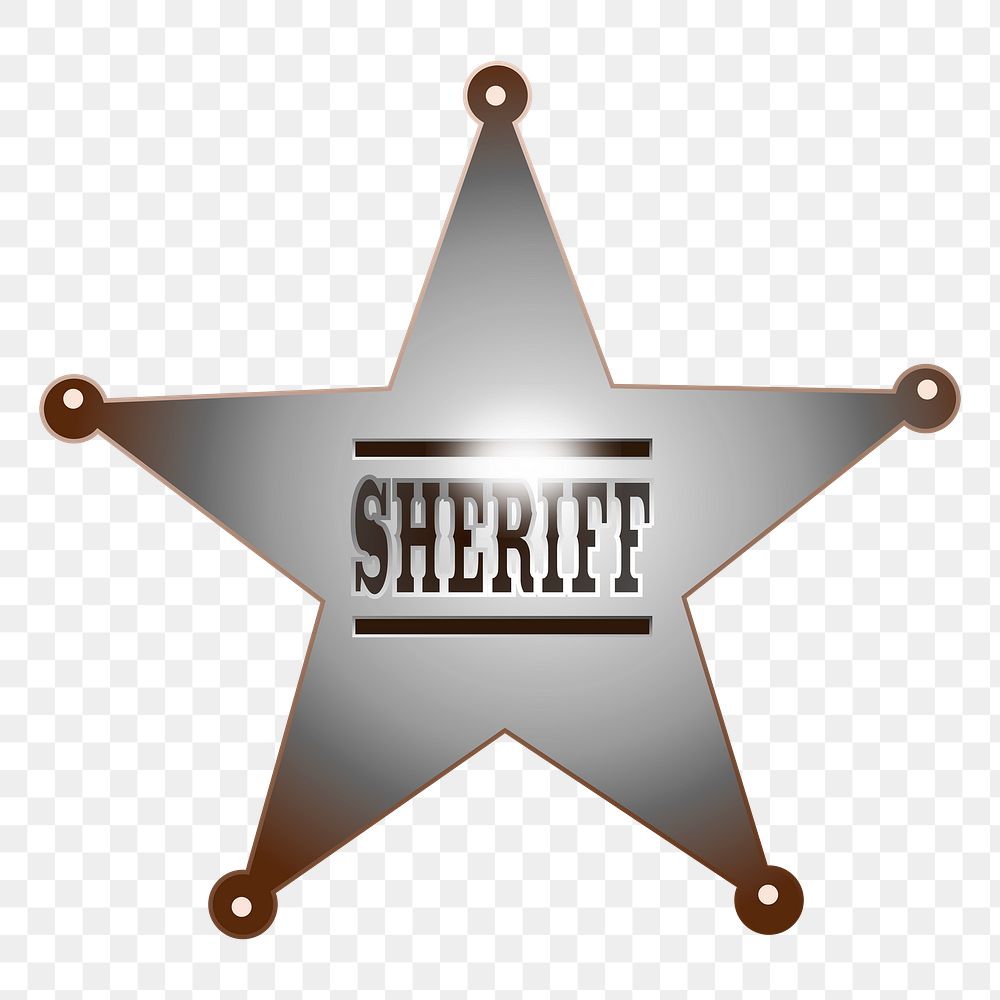 Sheriff badge png sticker, transparent background. Free public domain CC0 image.