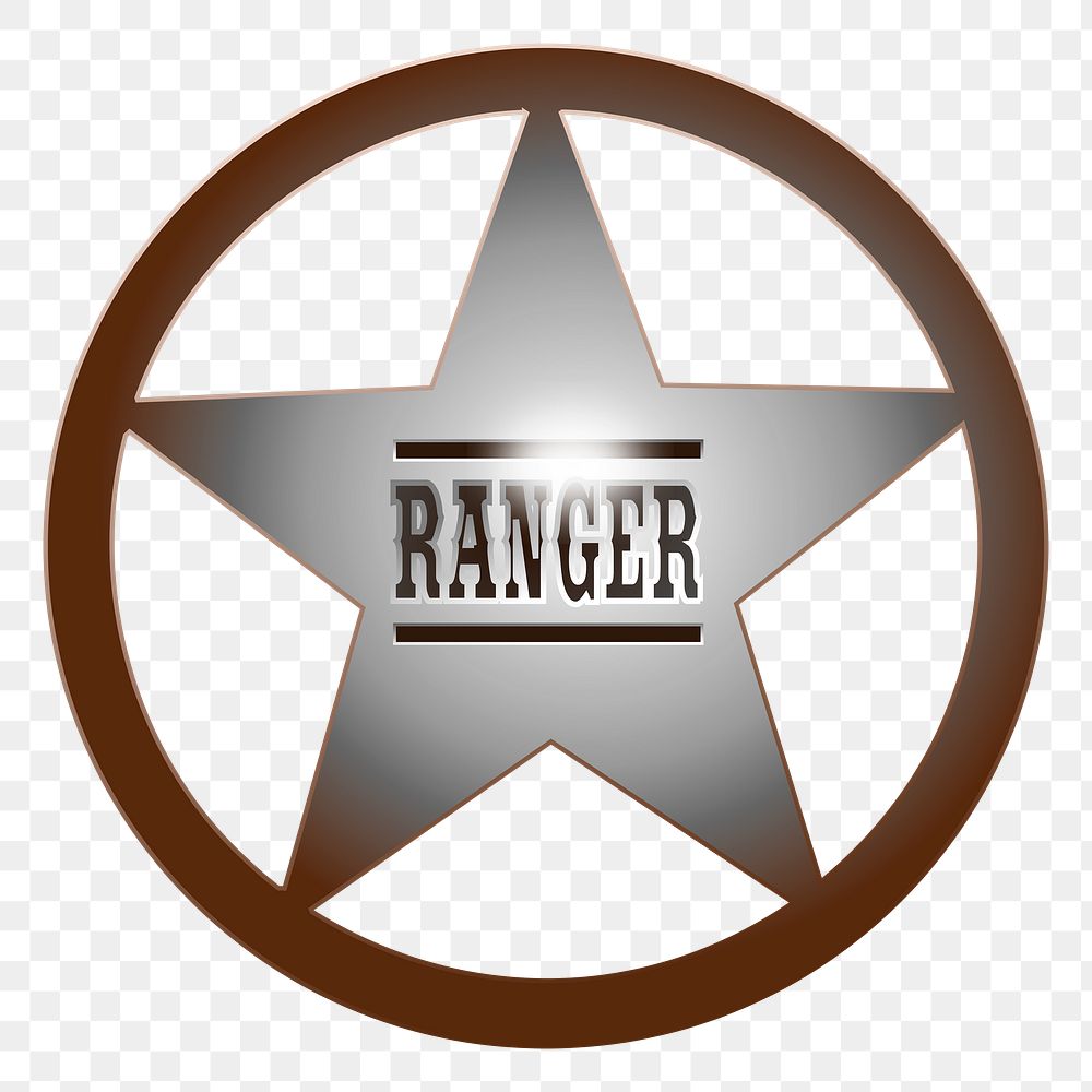 Ranger badge png sticker, transparent background. Free public domain CC0 image.