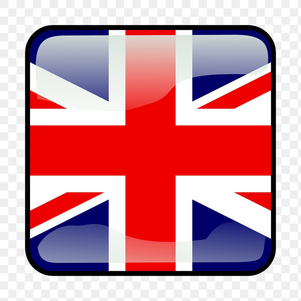 UK flag icon png sticker, transparent background. Free public domain CC0 image.
