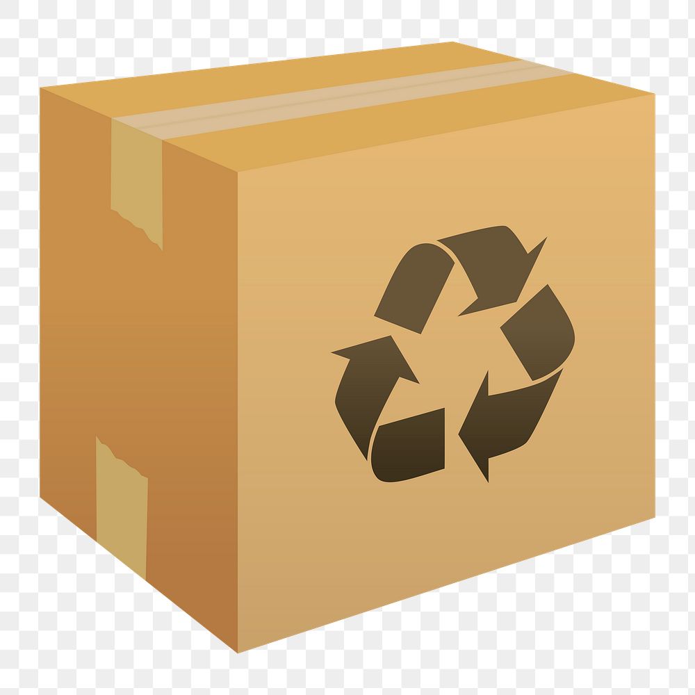 Recycle box png sticker, transparent background. Free public domain CC0 image.