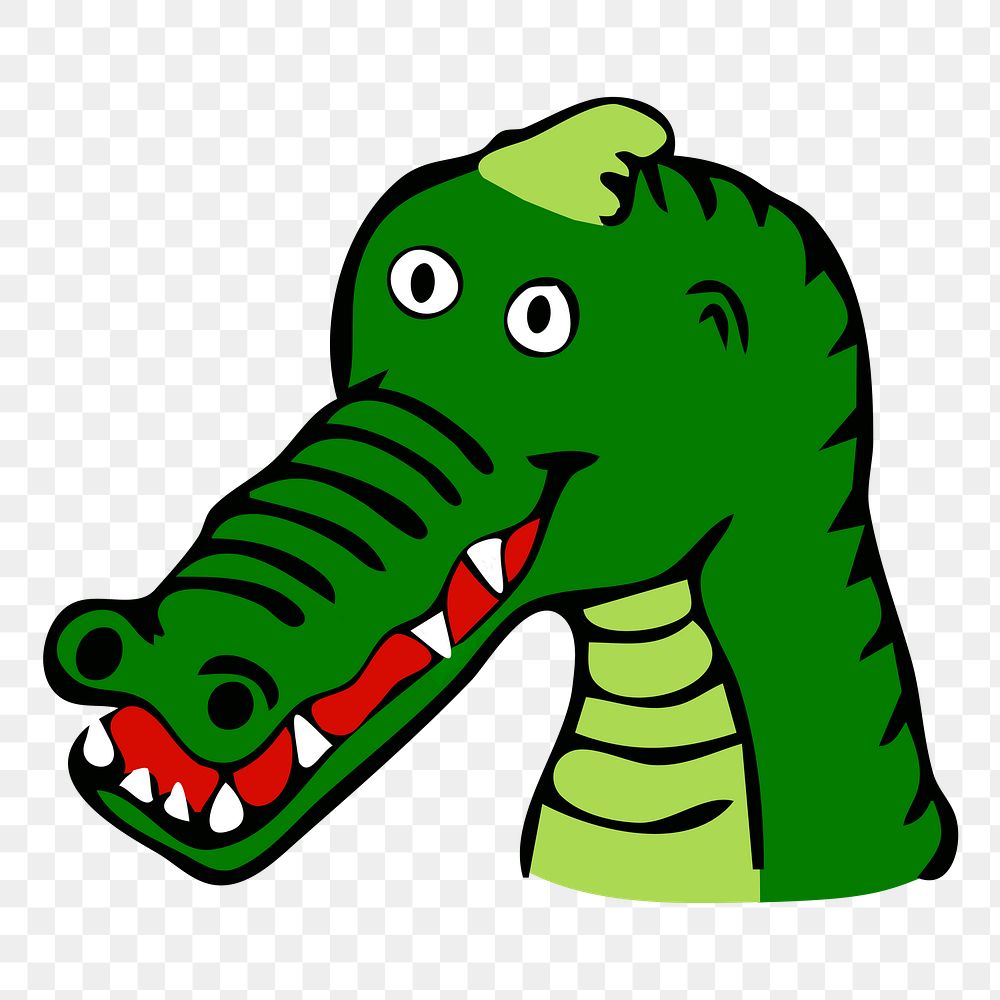 Crocodile cartoon png sticker, transparent background. Free public domain CC0 image.