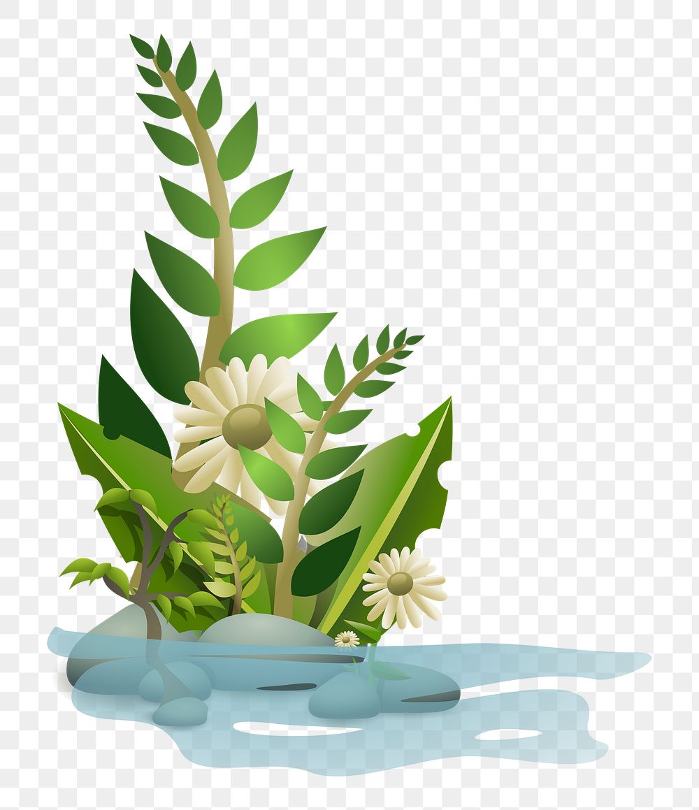 Flower bush png sticker, transparent background. Free public domain CC0 image.