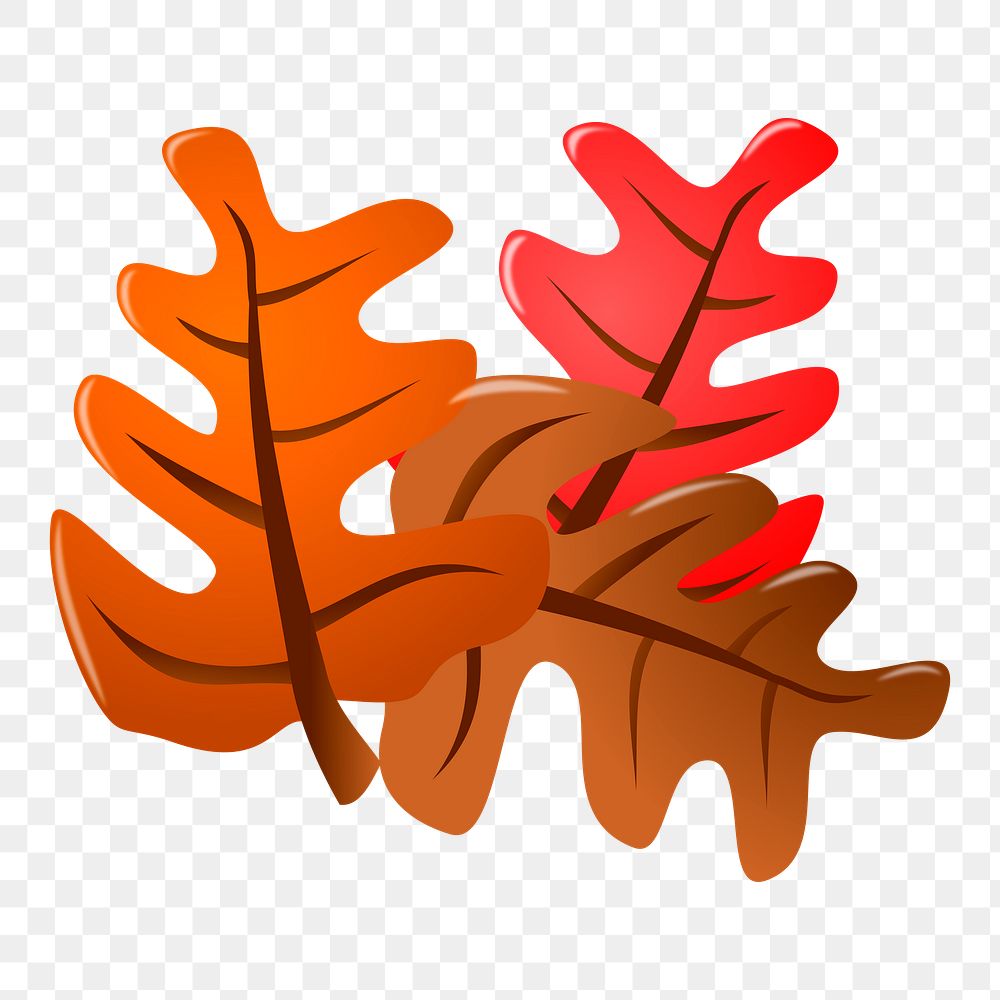 Autumn leaves png sticker, transparent background. Free public domain CC0 image.