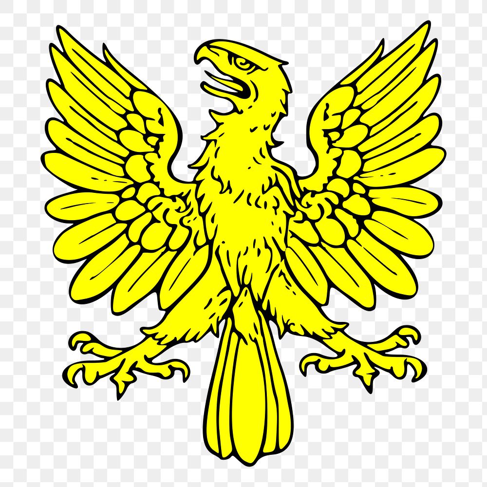 Yellow eagle png sticker, transparent background. Free public domain CC0 image.