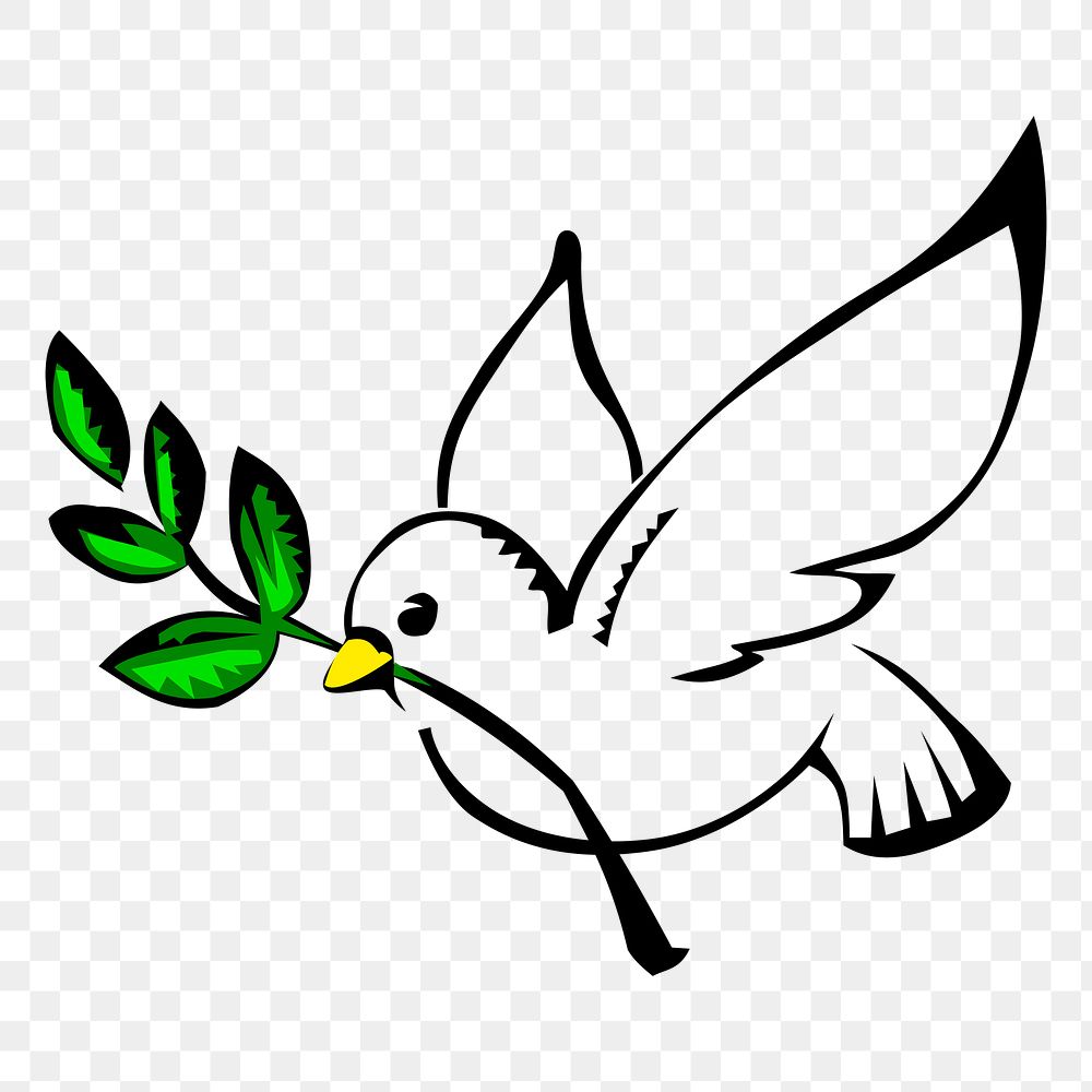 Dove, peace symbol png sticker, transparent background. Free public domain CC0 image.