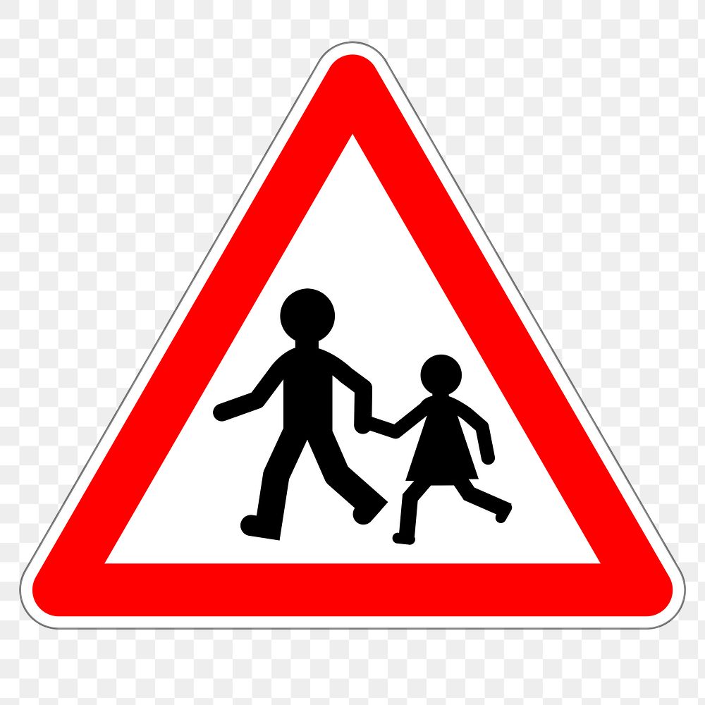 Pedestrian crossing sign png sticker, transparent background. Free public domain CC0 image.