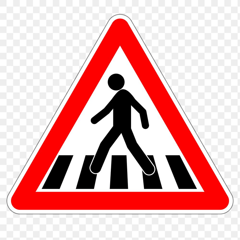 Pedestrian crossing sign png sticker, transparent background. Free public domain CC0 image.