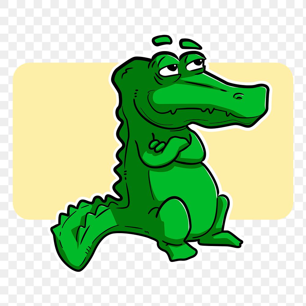 Crocodile cartoon png sticker, transparent background. Free public domain CC0 image.