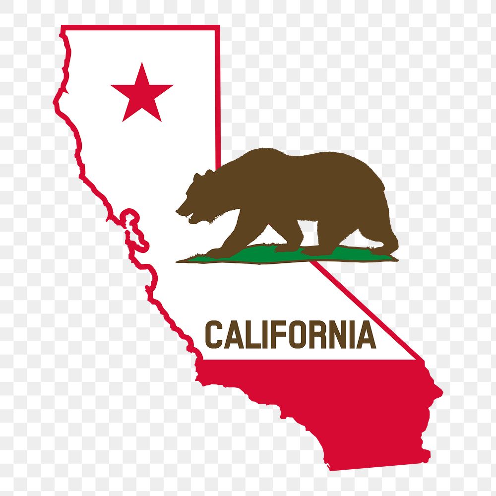 California flag png sticker, transparent background. Free public domain CC0 image.