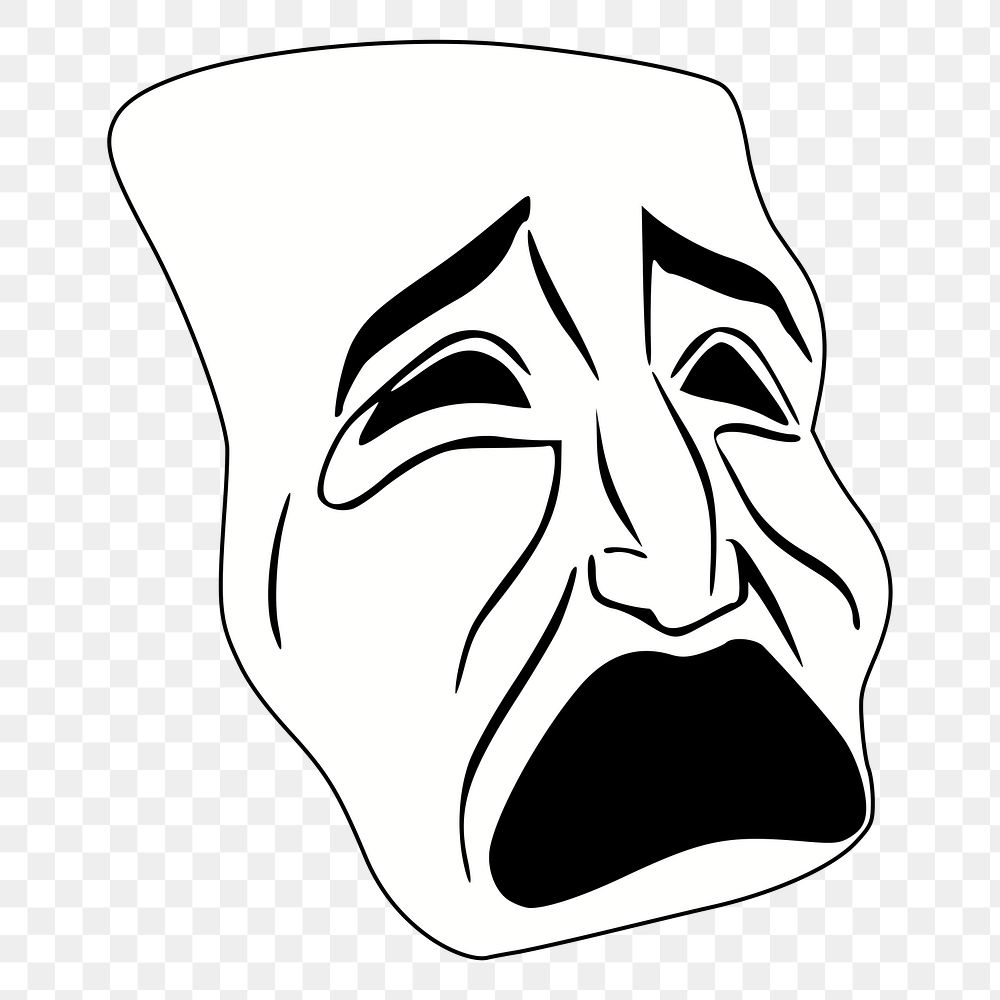 Crying mask png sticker, transparent background. Free public domain CC0 image.