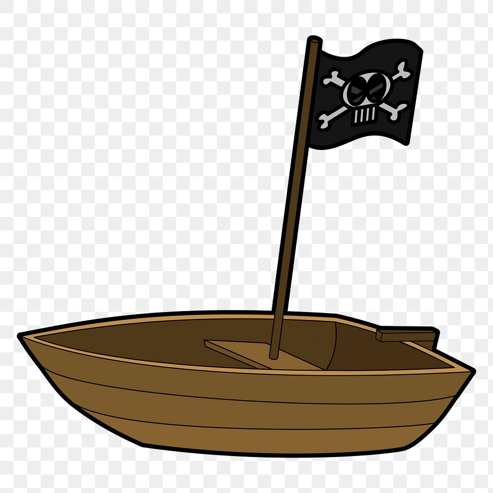 Pirate boat png sticker, transparent background. Free public domain CC0 image.