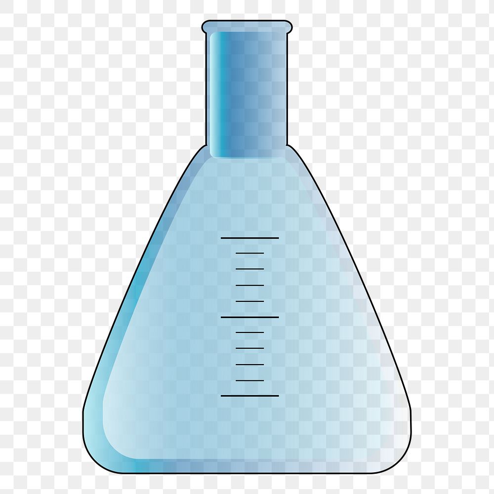 Science beaker png sticker, transparent background. Free public domain CC0 image.
